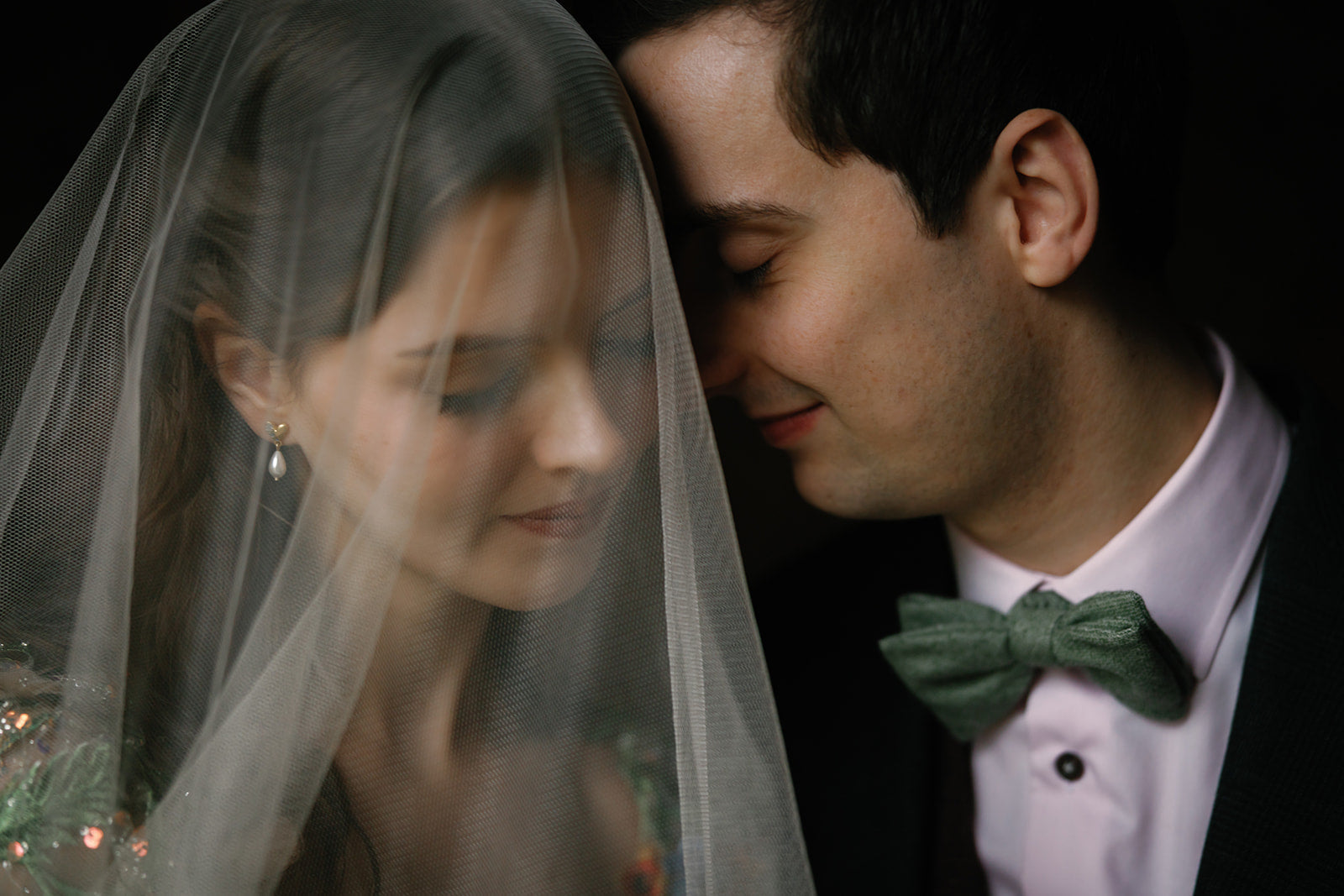 Astride veil - perfect hand dyed English tulle veil for amazing elopement