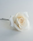 Handmade silk rose hair flower for brides in ivory shade — ROZALIA by Floraljewellery