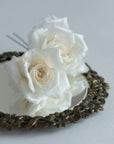 ROZALIA - Silk Bridal Hair Flower, Handmade Rose hairpin for Brides, Custom Color Option