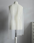 soft tulle scarf with pearl edge as a modern veil alternative