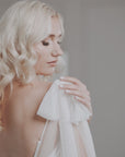 PARIS – Detachable Bridal Cape Veil with Bows, Elegant Non-Veil Look for Modern Brides