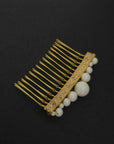 Handcrafted pearl and crystal bridal hair comb, available in gold or silver- ALBE