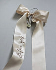 Before Yes Bride Veil Hanger Clip with Embroidered Satin Bow - Keepsake gifts for the bride