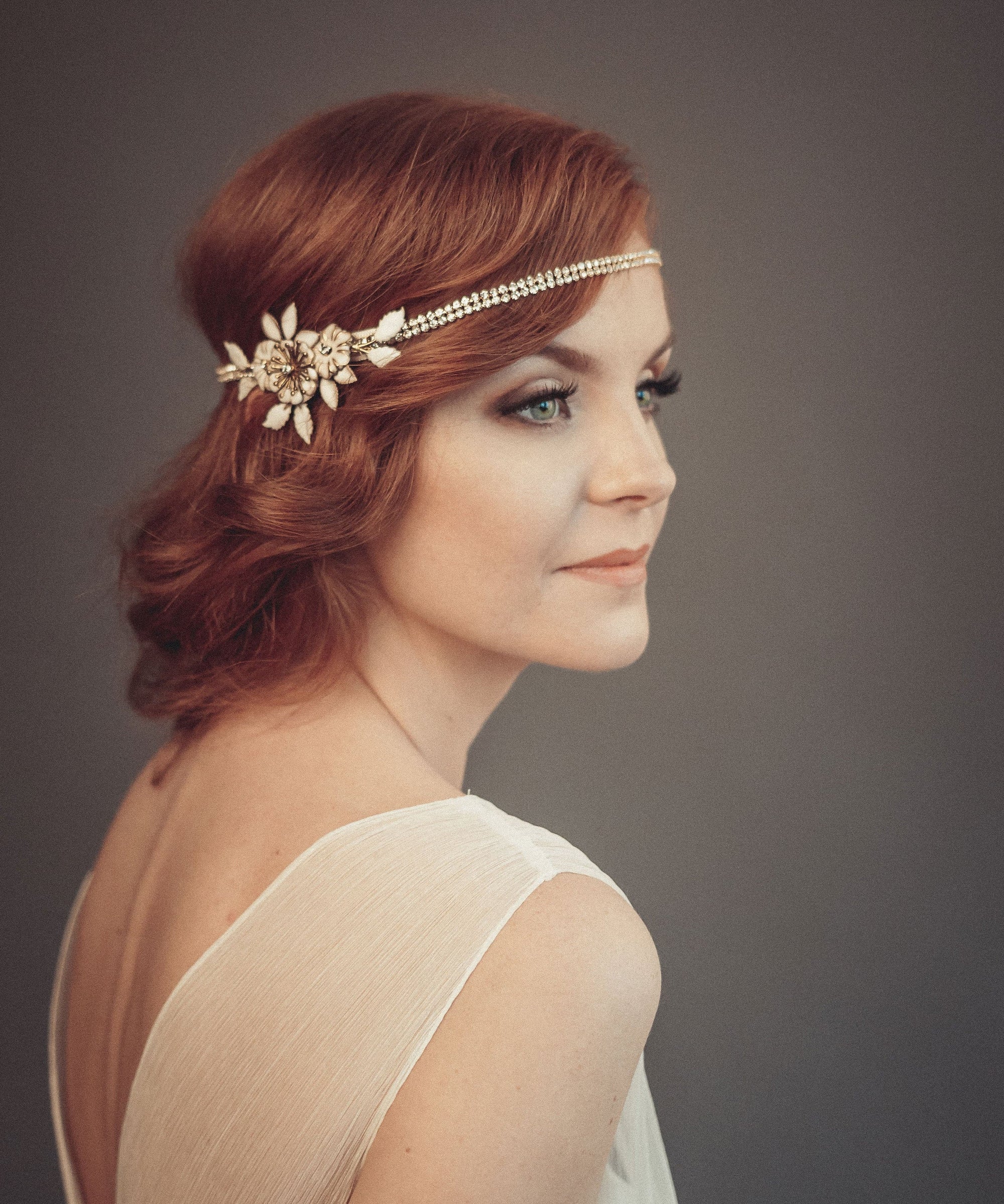 1920s wedding headpiece, Roaring Twenties hair accessories