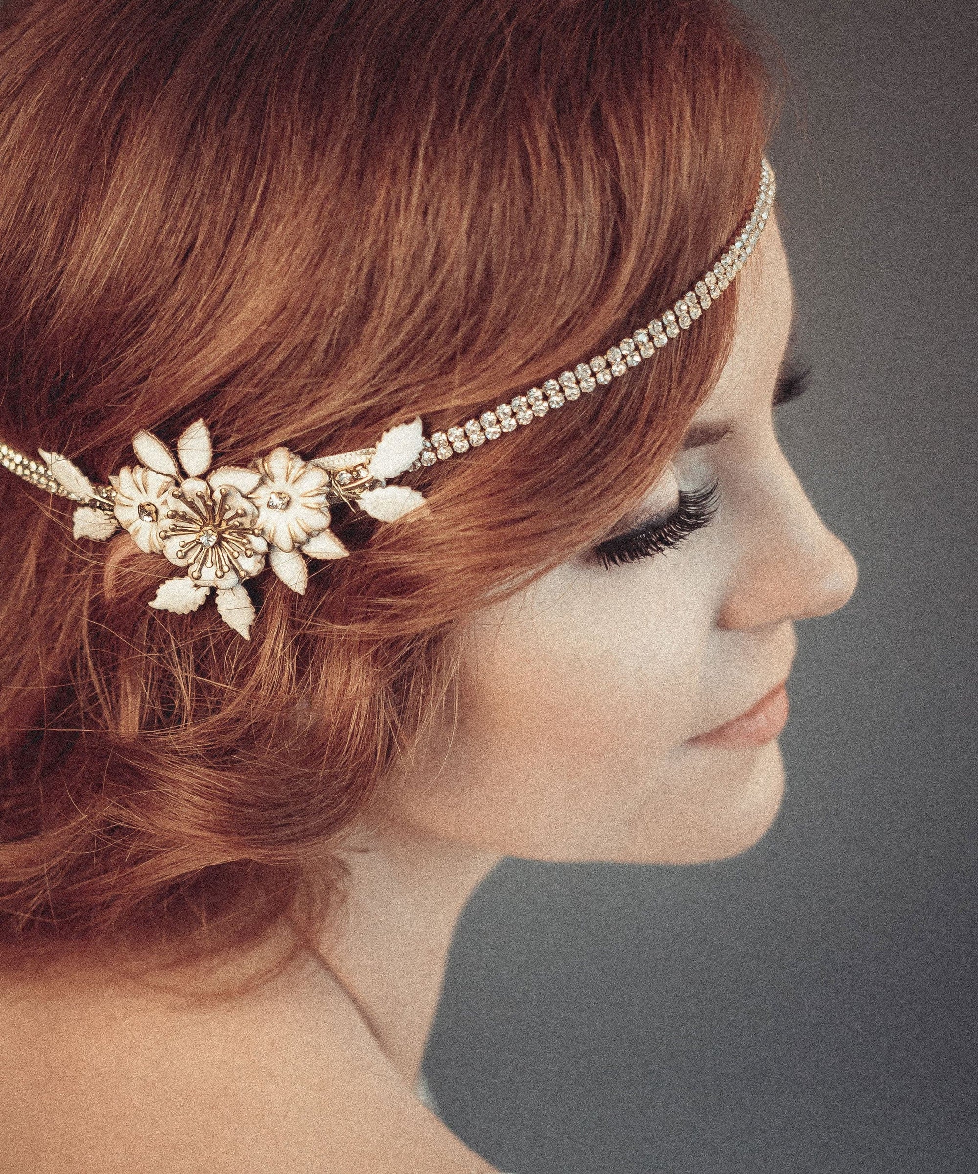 1920s wedding headpiece, Roaring Twenties hair accessories