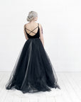 black bridal cape