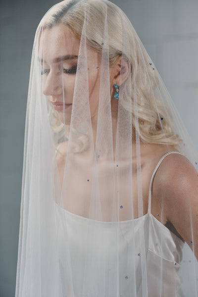 Pearl Wedding Veil, Chapel & Cathedral Lengths Drop Veil, Scattered Pearl  Blusher Veil 