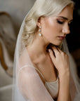 Bridal white opal earrings - INVERNO