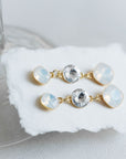Bridal white opal earrings - INVERNO
