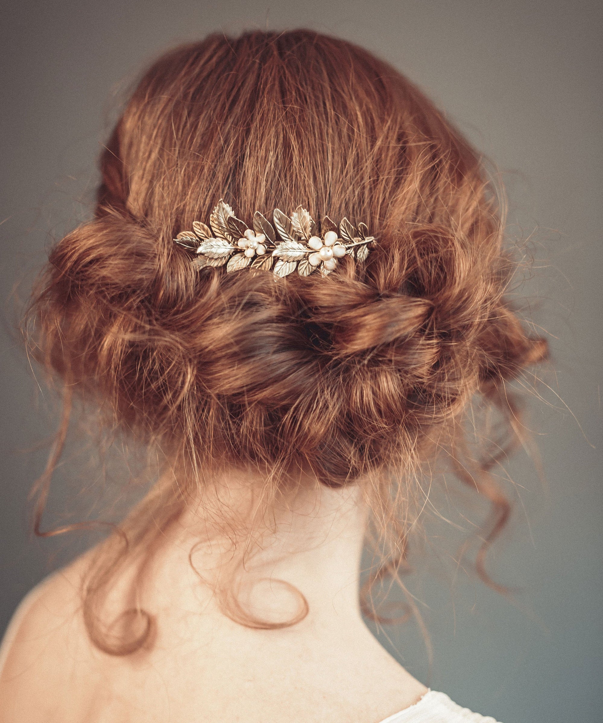 Gold hair combs with flowers for brides, bridesmaid, or for any special occasion when you want to feel like goddess or nymphs.
