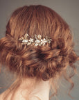Gold hair combs with flowers for brides, bridesmaid, or for any special occasion when you want to feel like goddess or nymphs.
