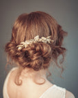 gold leaf comb with pearls