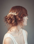 gold leaf comb with pearls