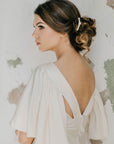 wedding pearl hair comb gold or silver in bride hair