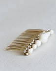 wedding pearl hair comb gold