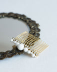 Handcrafted pearl and crystal bridal hair comb, available in gold or silver- ALBE