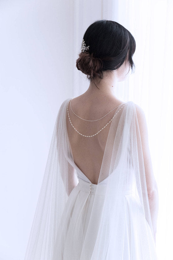 wedding cape with back necklace