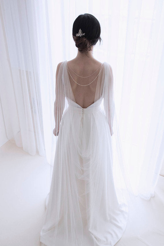 wedding cape with back necklace