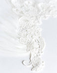 lace bridal cape veil, closer detail