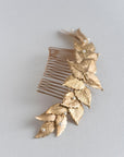gold leaf comb with pearls