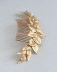 gold leaf comb with pearls