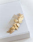 gold leaf comb with pearls