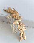 gold leaf comb with pearls