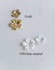 Gold hair comb with flowers - Aigle petite