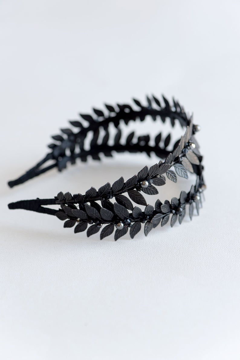 black leaf tiara