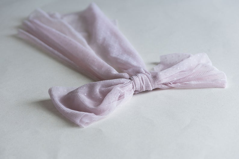 TATIANA bow in Swiss dot tulle