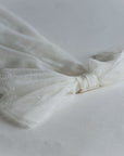 TATIANA bow in ivory Swiss dot tulle