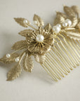 Flower and leaf hair comb