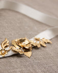 Gold bridal belt, Wedding belt, Gold sash, Wedding dress sash gold with pearls