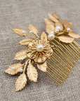 Flower and leaf hair comb