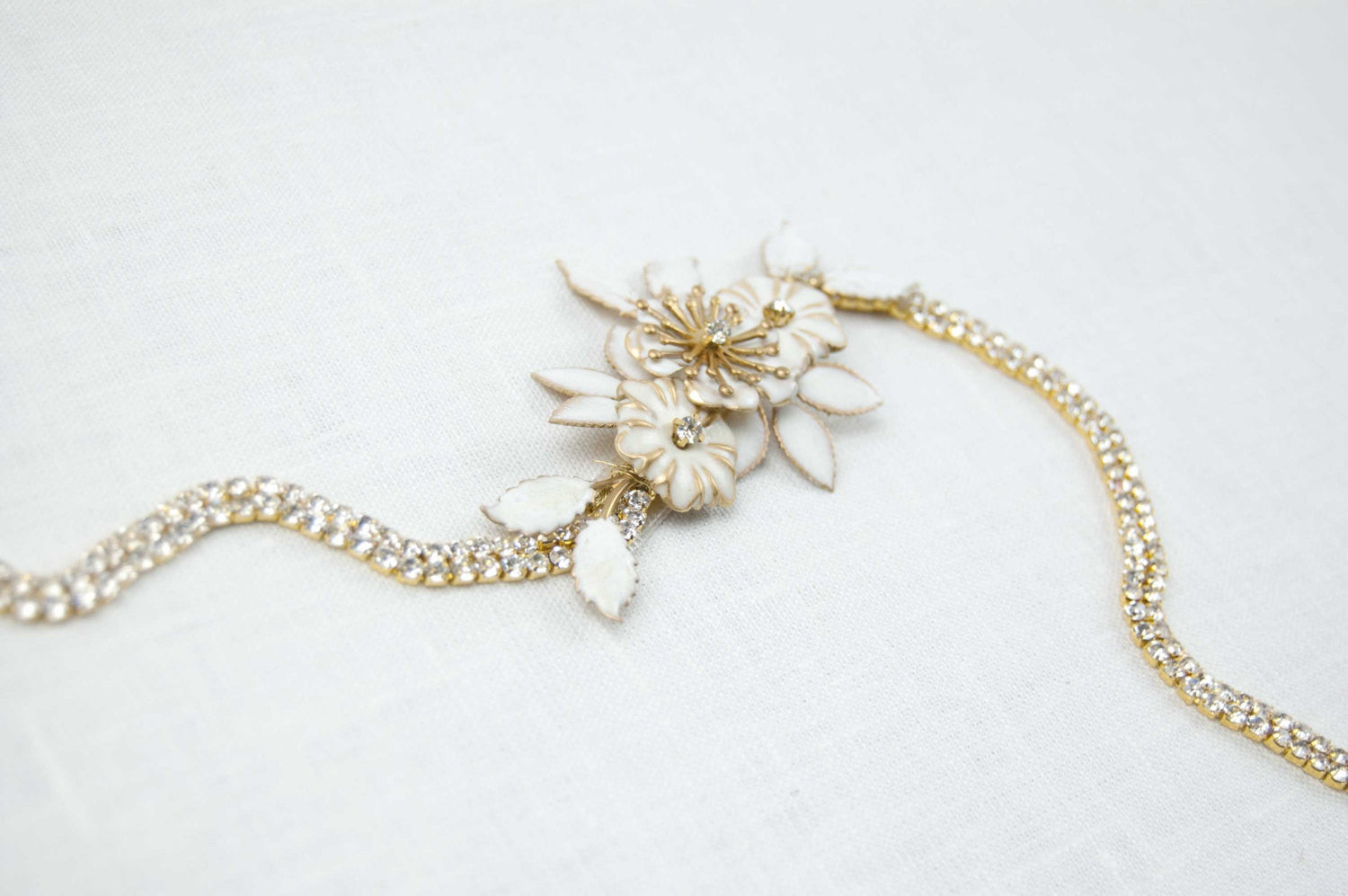 Gold bridal sash - Gold rhinestone sash - Thin gold sash - Gold rhinestone belt - Bridal rhinestone sash