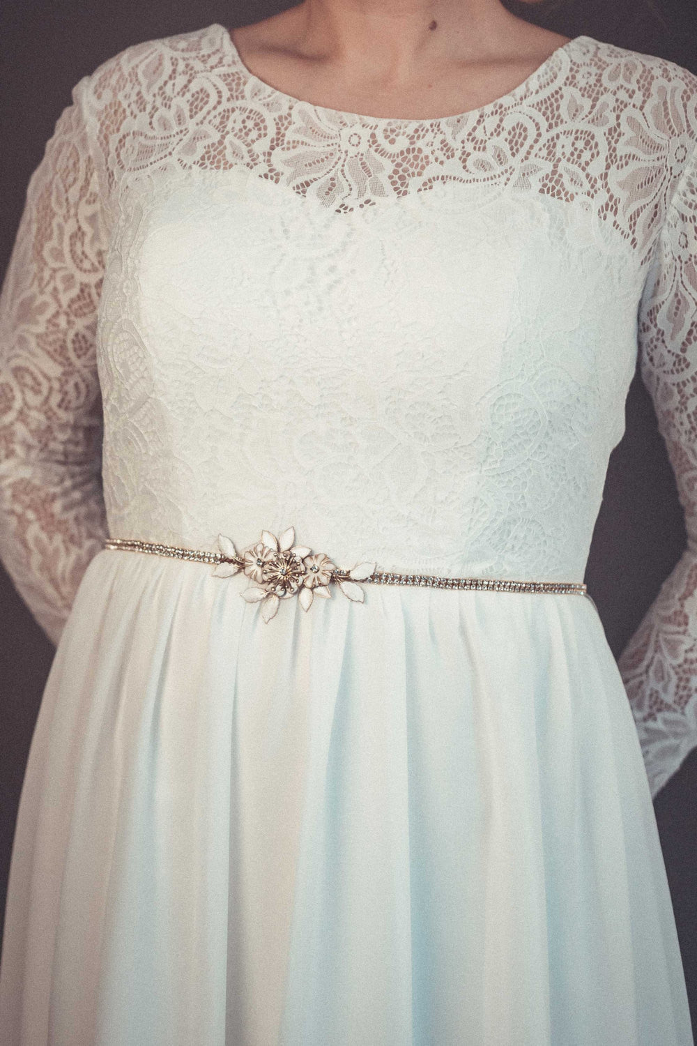 Gold bridal sash - Gold rhinestone sash - Thin gold sash - Gold rhinestone belt - Bridal rhinestone sash
