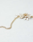 Gold bridal sash - Gold rhinestone sash - Thin gold sash - Gold rhinestone belt - Bridal rhinestone sash