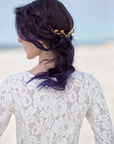 Bridal hair vine - Boho wedding headpiece - Gold wedding hairpiece - Gold leaf hair vine - Wedding headband - Bridal headband