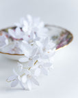 Two LIUCINA hair vines styled together for fuller floral bridal look