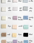 Wedding veil color options: ivory, soft white, pure white, and beige English tulle samples