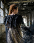 black wedding cloak close-up view