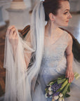Hand-dyed 200cm wide English tulle veil. Soft, silk-like drape without the puffiness