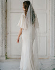 Bride wearing COELESTINE star veil - back look