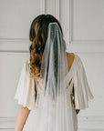 no gather wedding veil with different size pearls