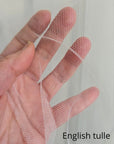 English and Italian tulle comparison showing different weave size and texture