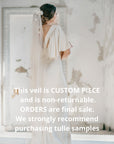 Bridal petal veil and rose flowers hair pin set - ILZE