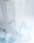 IRIS wedding veil hem showing the smooth dip-dyed color transition on English tulle.