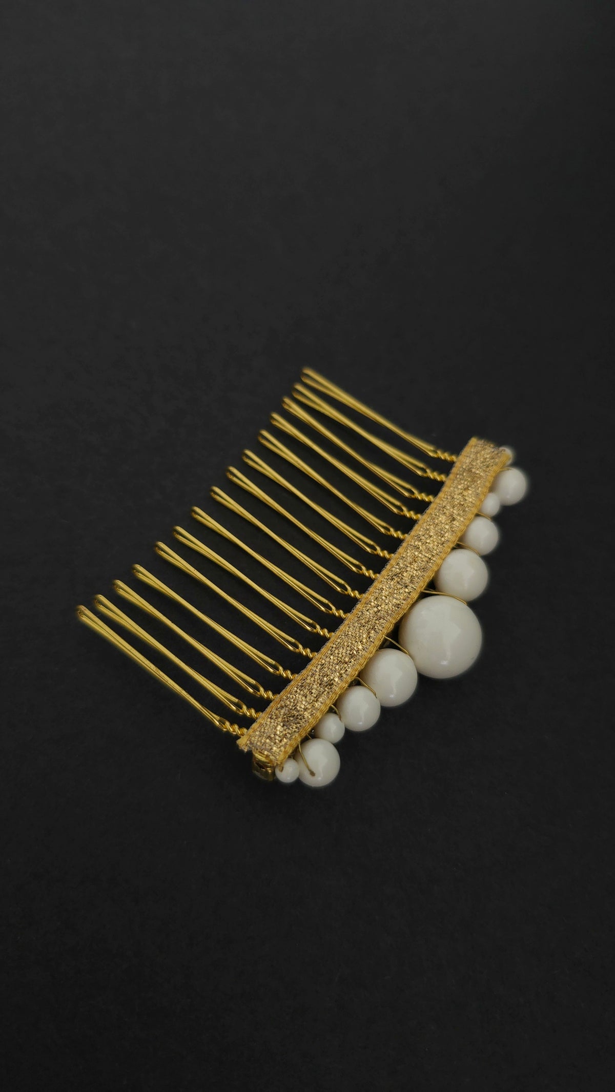 Handcrafted pearl and crystal bridal hair comb, available in gold or silver- ALBE
