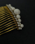 Handcrafted pearl and crystal bridal hair comb, available in gold or silver- ALBE