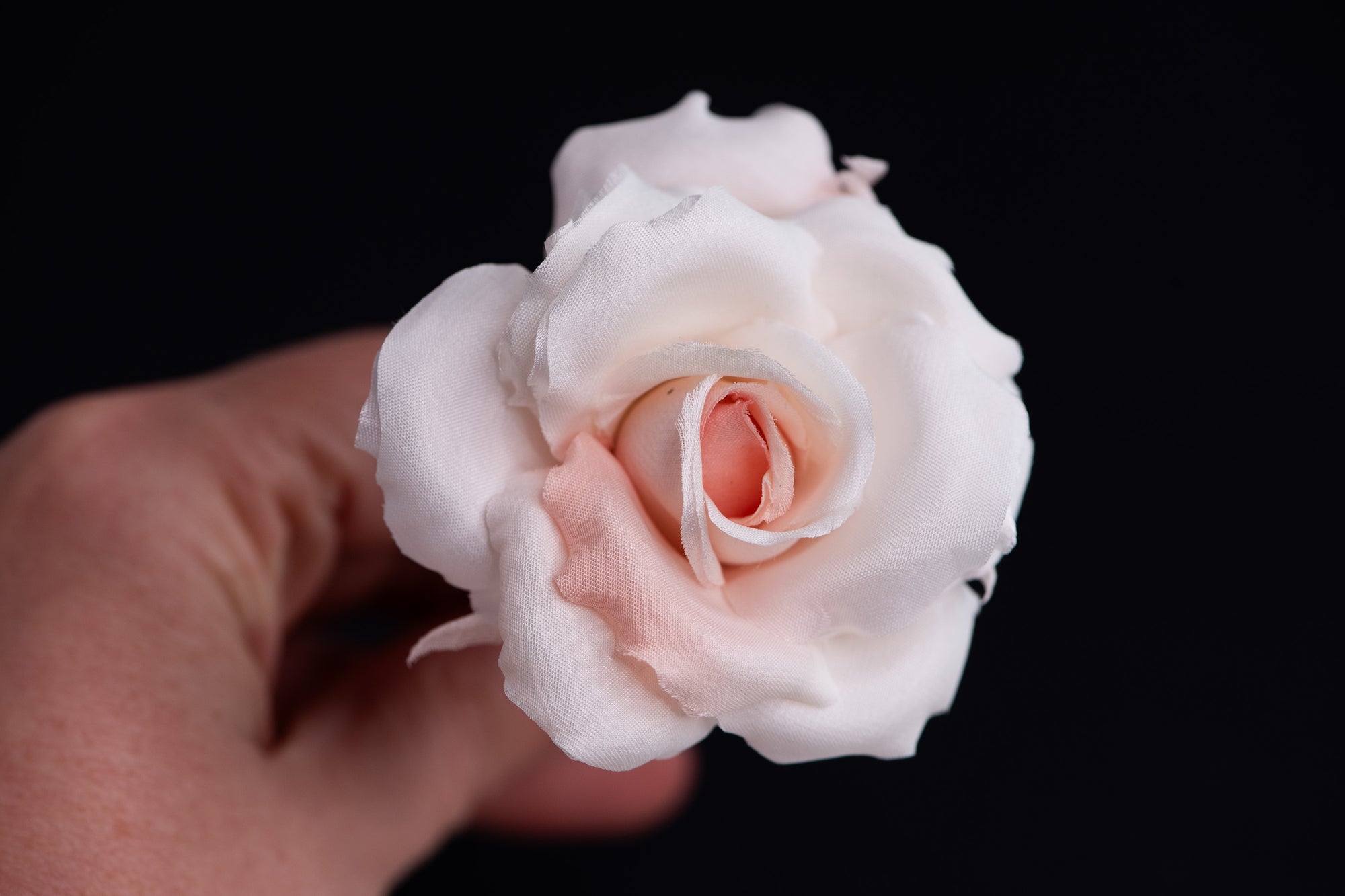 ROZALIA - Silk Bridal Hair Flower, Handmade Rose hairpin for Brides, Custom Color Option